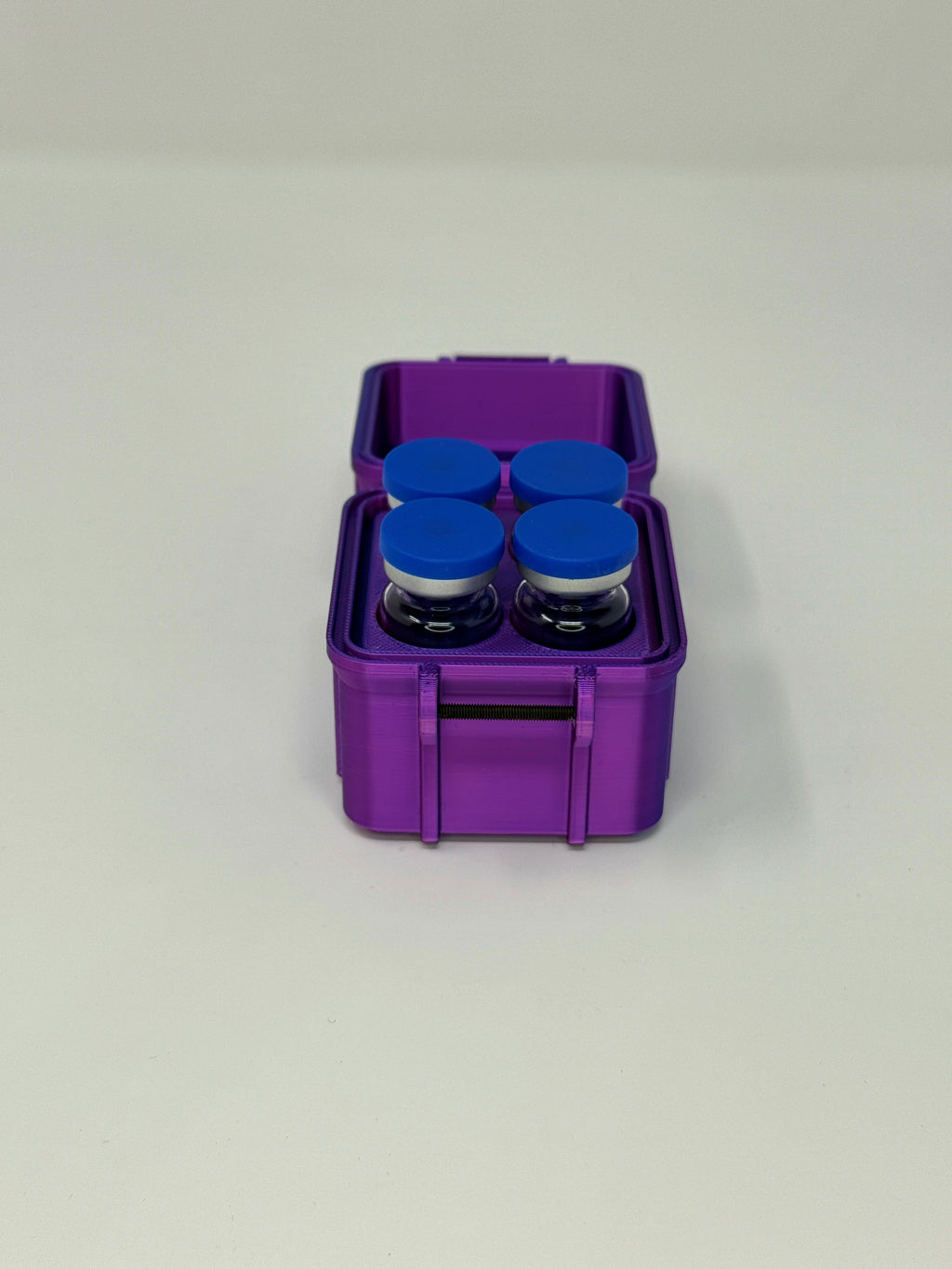 4-Vial 10mL Vial Vault Case | Hard-Shell Hinged | Travel-Ready Peptide Storage
