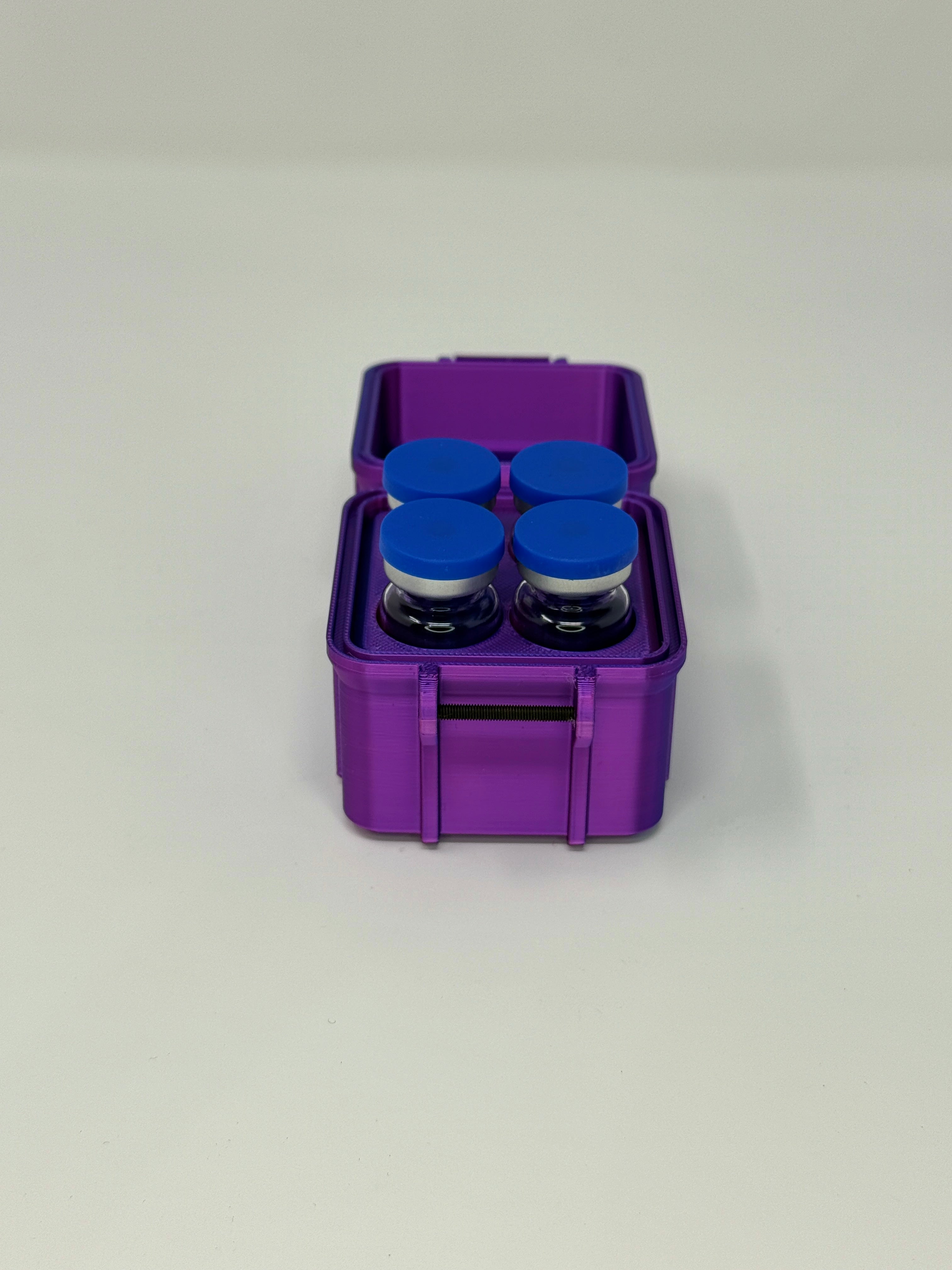 4-Vial 10mL Vial Vault Case | Hard-Shell Hinged | Travel-Ready Peptide Storage