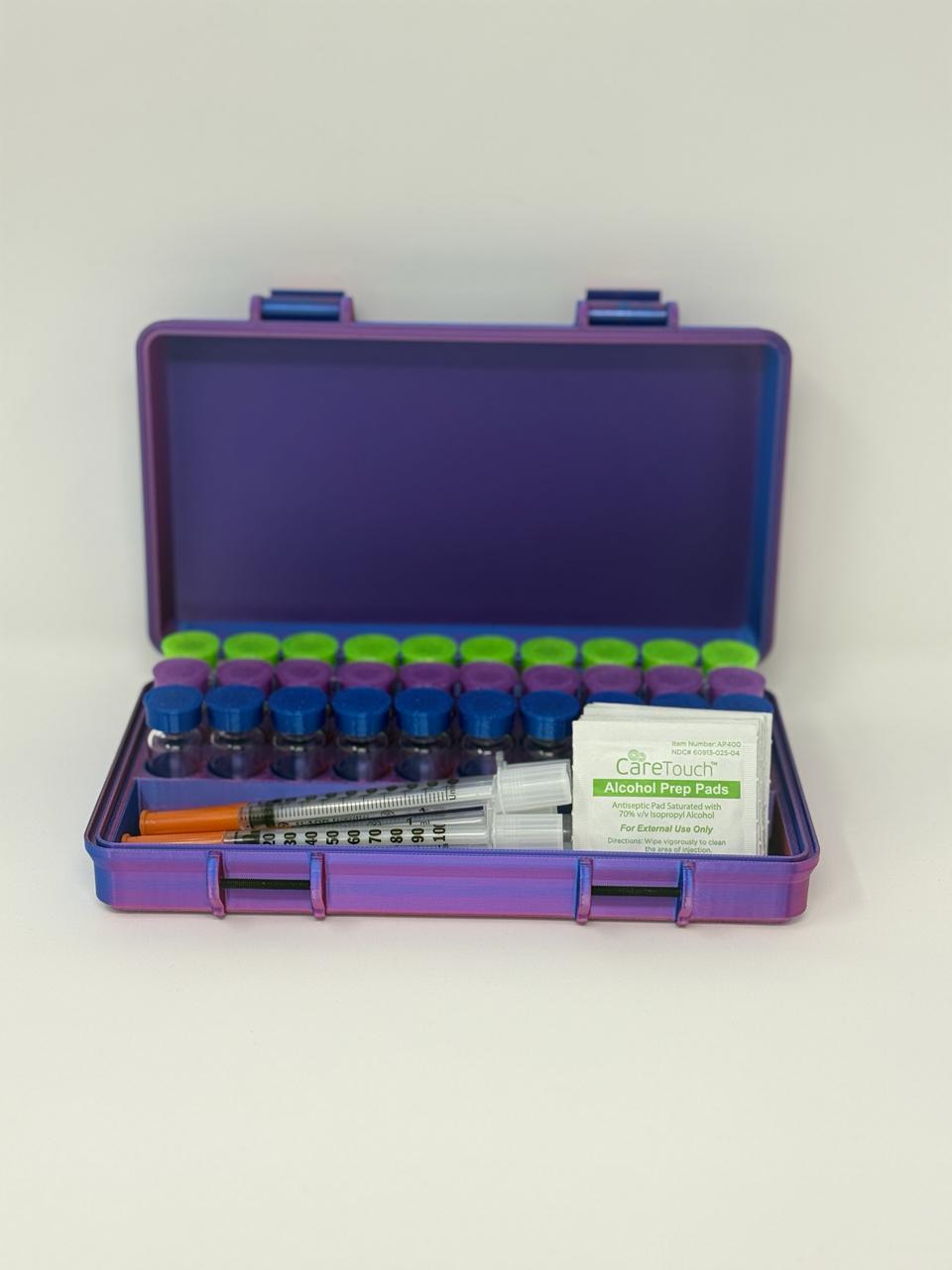 30-Vial 3mL Combo Vault | VialLock | Hard-Shell Case + Accessory Storage