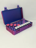 50-Vial 10mL Vial Vault Case | GLP-1 Peptide & TRT Storage | Hard-Shell Hinged Organizer